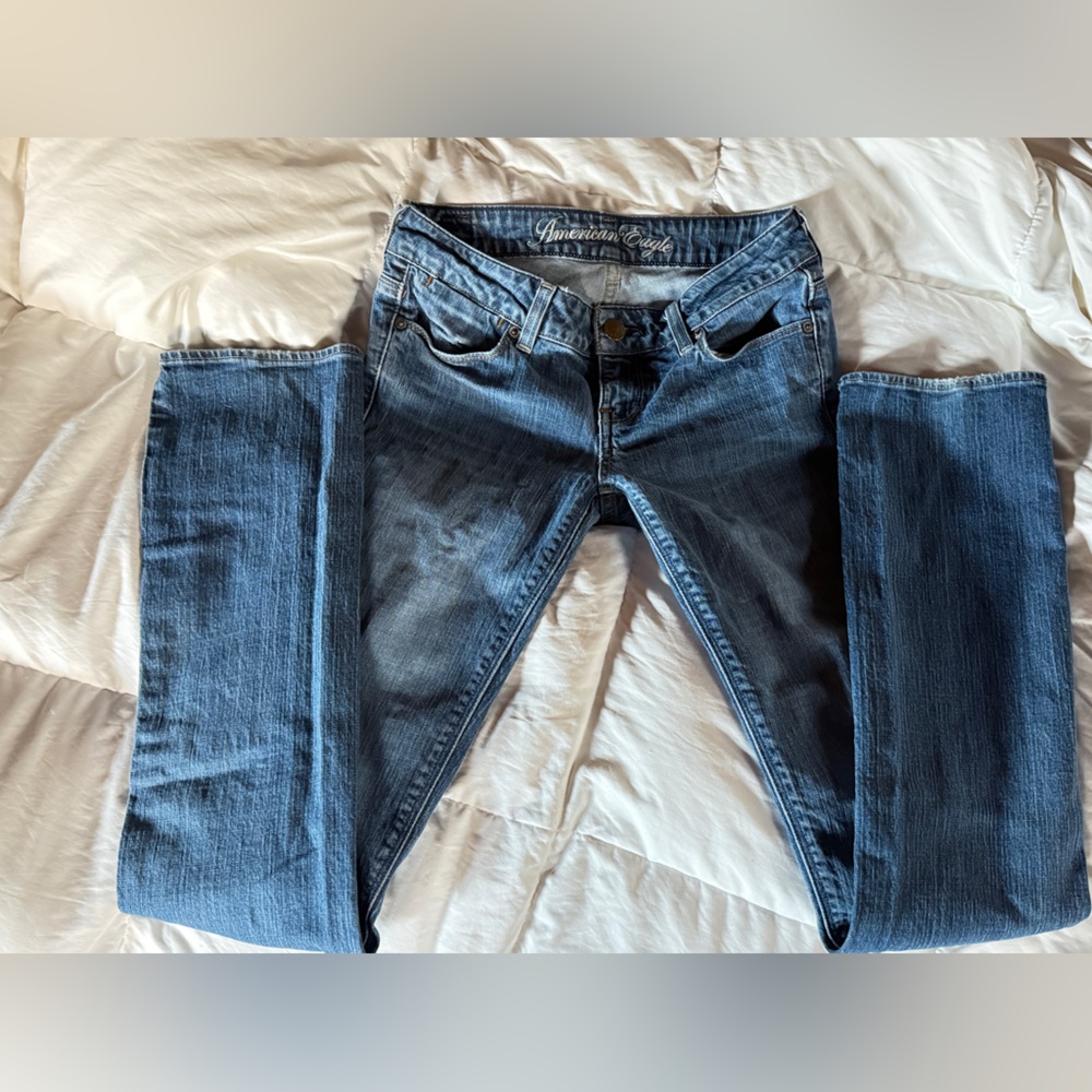 American Eagle Y2K Lowrise Straight Jeans - SIZE 2 LONG